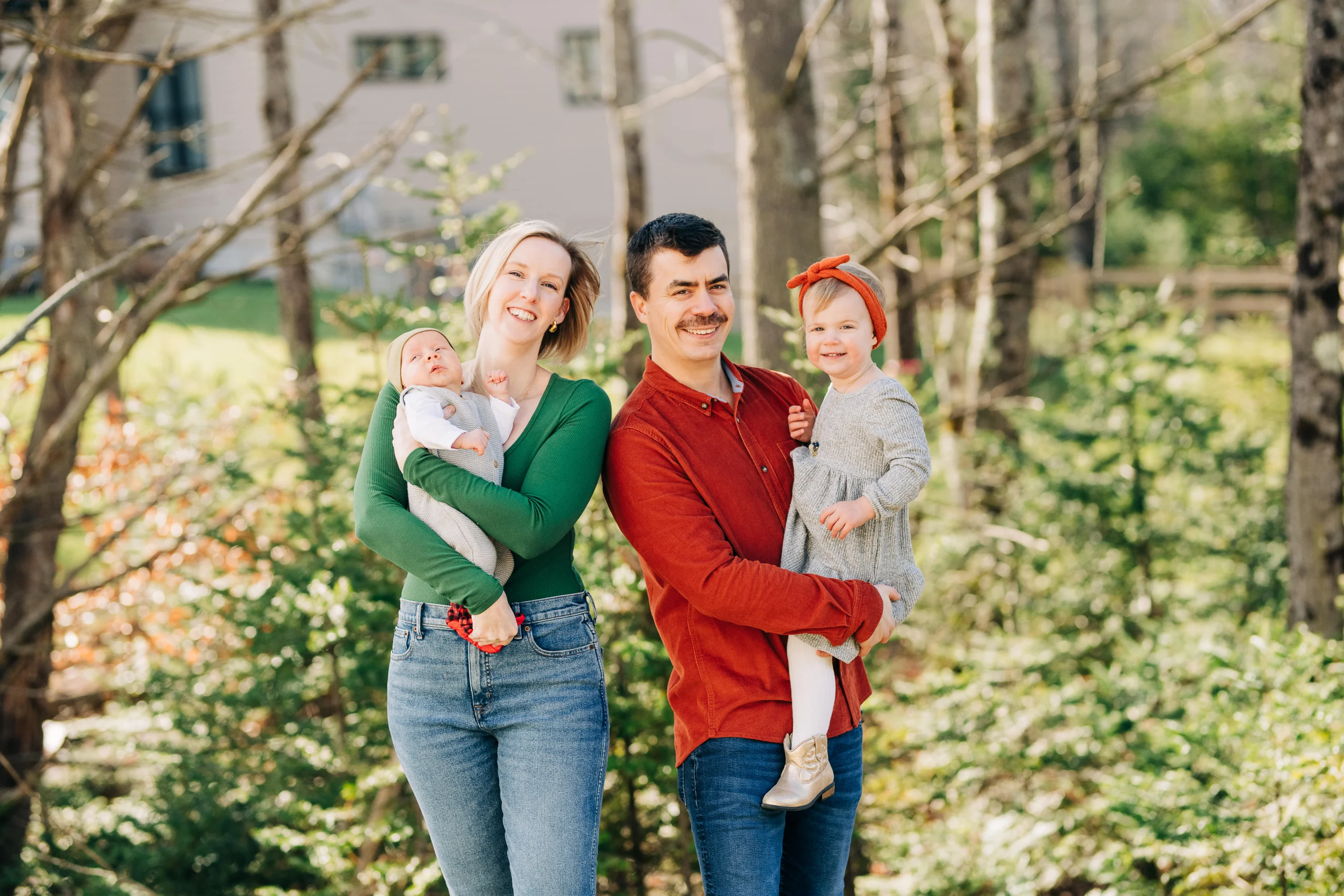 A family photo with a couple and their two kids