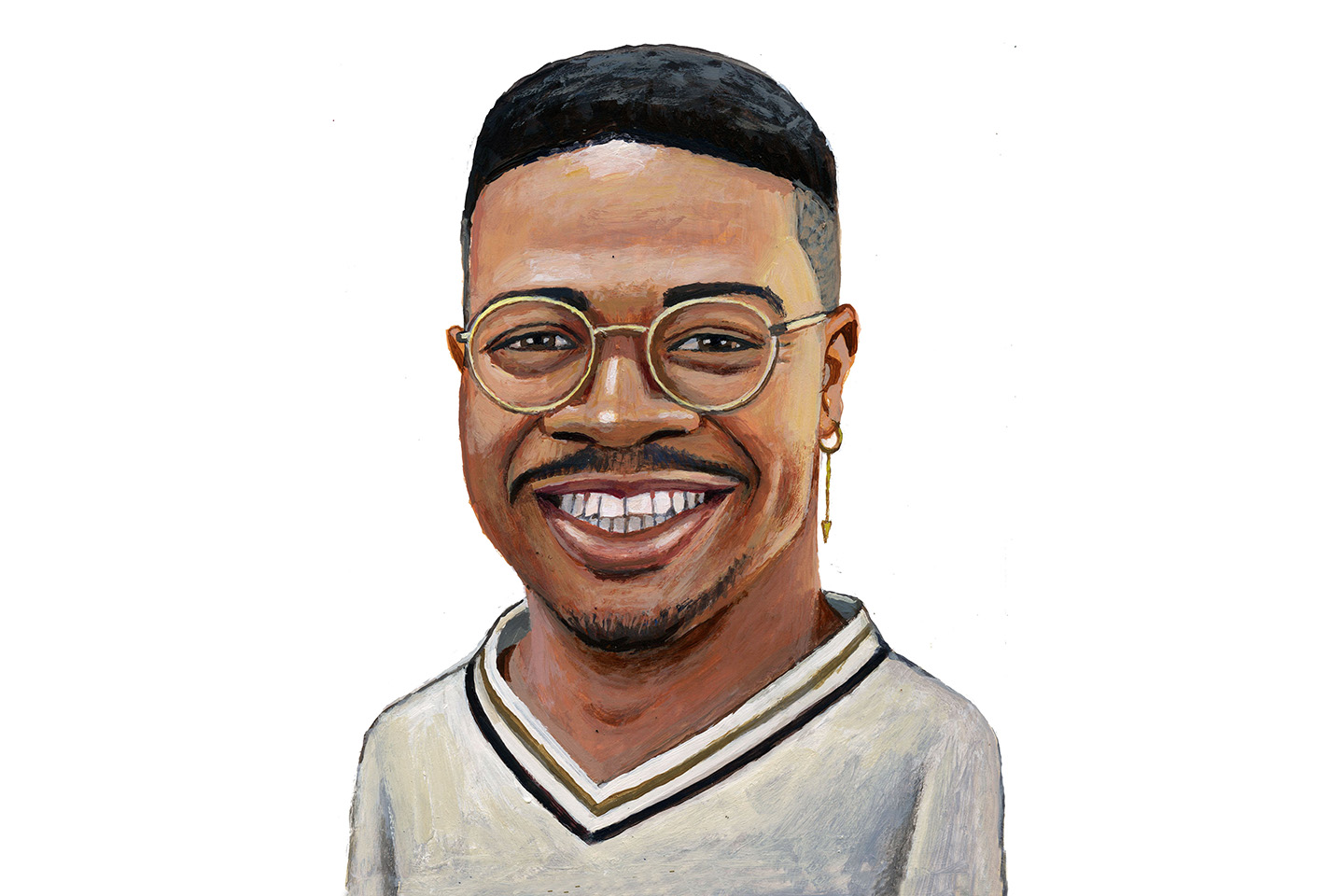 A caricature of Gary Pershad '18