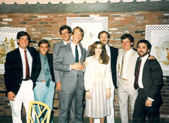 A group of people in an old wedding photo